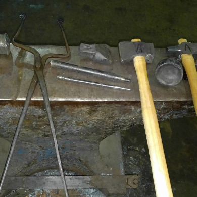 Various Tools needed to make Rounding Hammer