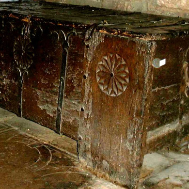 Extant Hutch Chest in St Peter's Church, Laneham